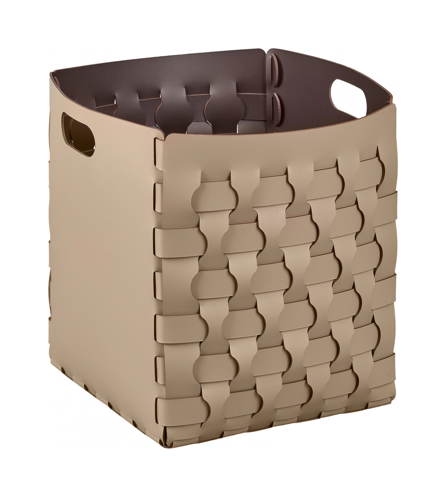 Корзина DUBAI 35x35 капучино, кожа