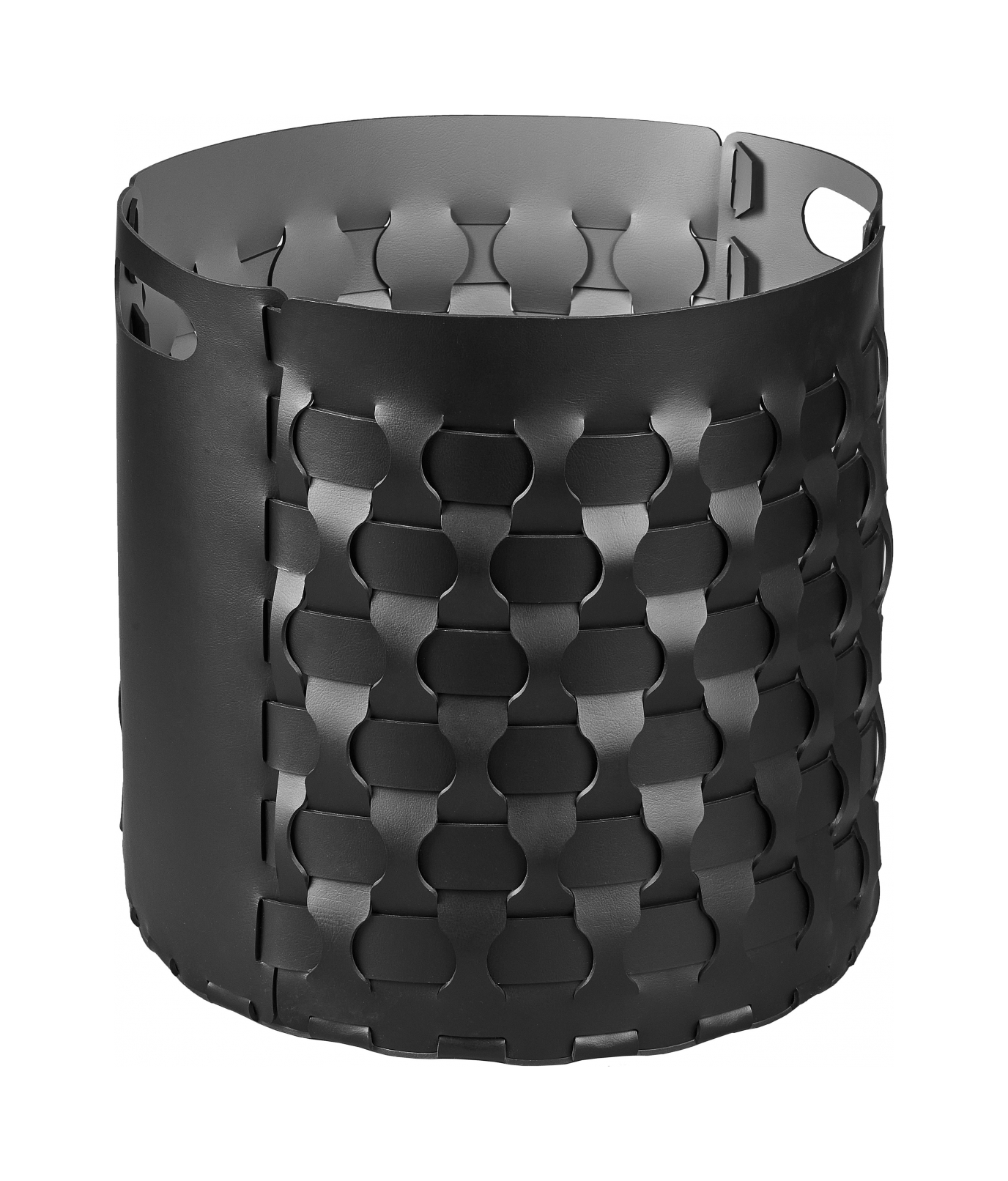 Корзина DUBAI круглая 40 см чёрная, кожа