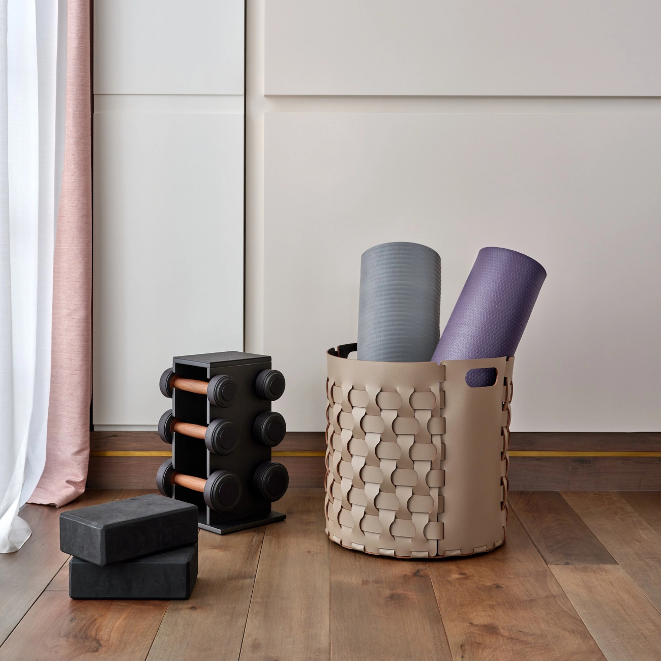 Корзина DUBAI круглая 40 см капучино, кожа ADJ 2050.04.TS30