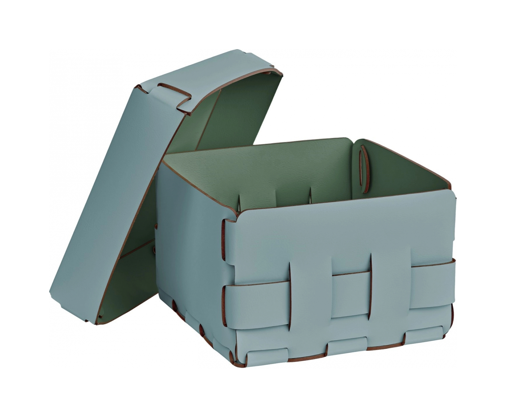 Корзиночка Mini BOTTEGA 19х19 небесно-голубая, кожа ADJ 1019.50.TS30