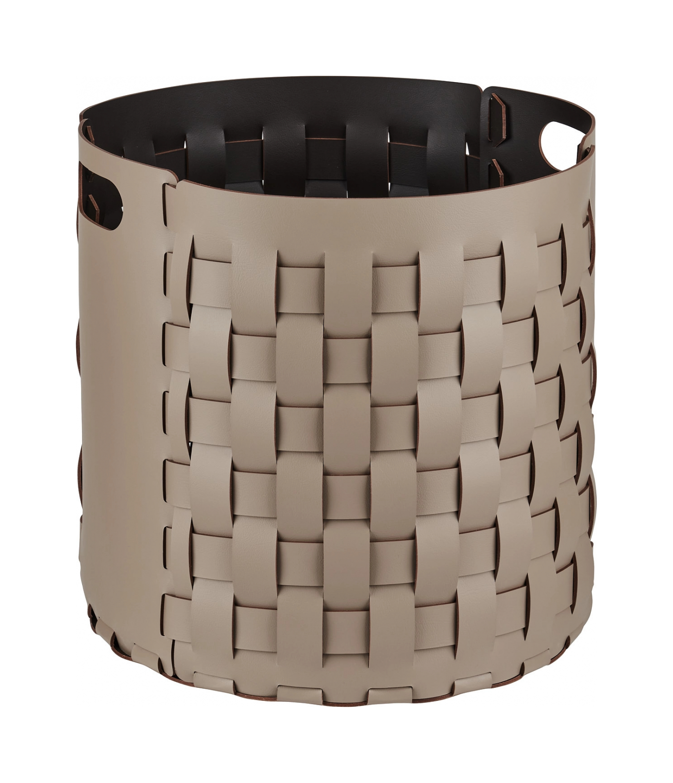 Корзина BOTTEGA круглая 40 см капучино, кожа