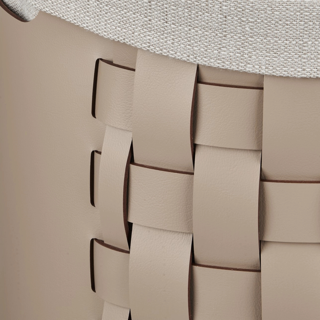 Корзина BOTTEGA круглая 40 см капучино, кожа – 2