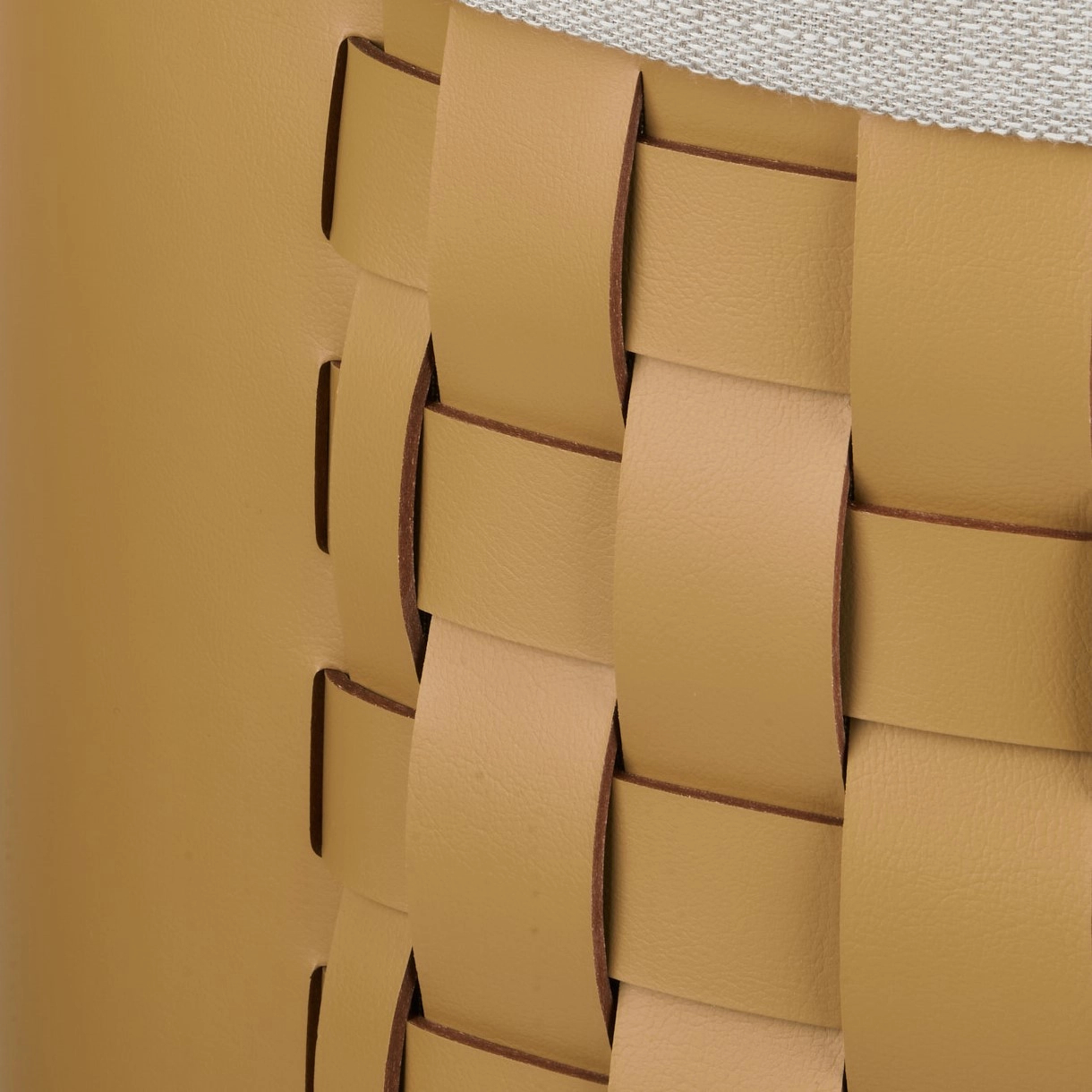 Корзина BOTTEGA круглая 40 см горчица, кожа ADJ 1050.40.TS30