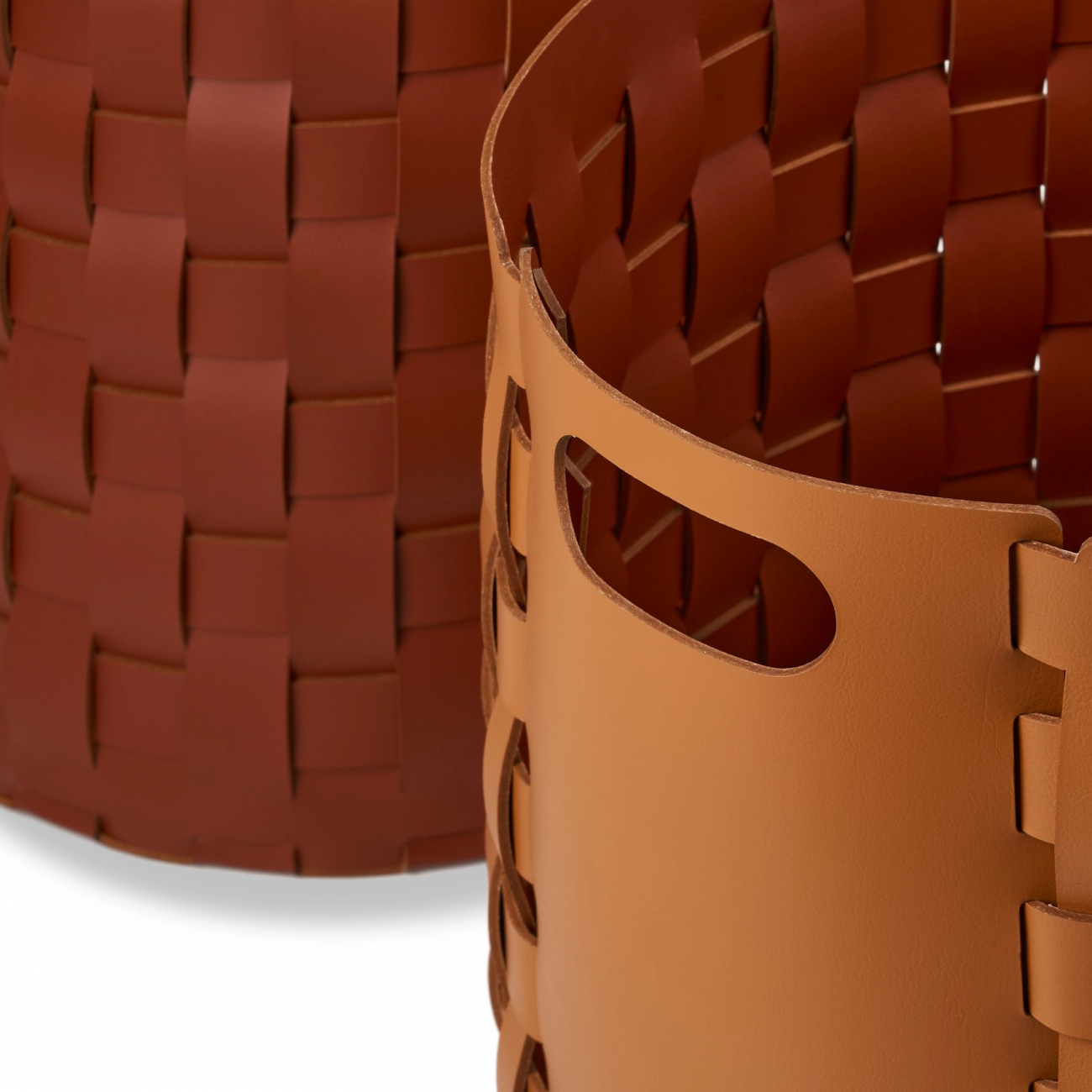 Корзина BOTTEGA круглая 40 см коньяк, кожа ADJ 1050.09.TS30
