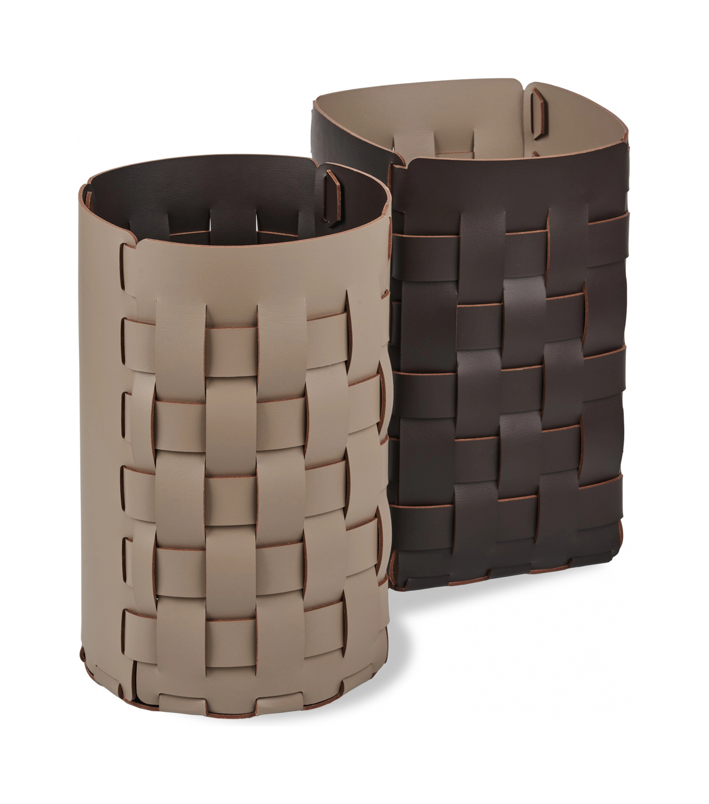 Корзина BOTTEGA круглая 35 см капучино, кожа ADJ 2035.04.TS30