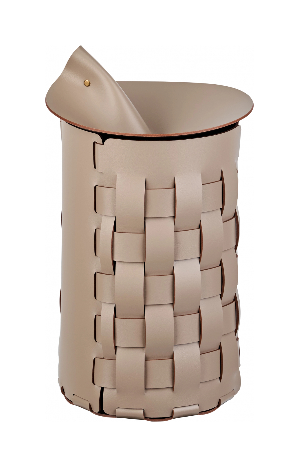 Корзина BOTTEGA круглая 35 см капучино, кожа ADJ 2035.04.TS30