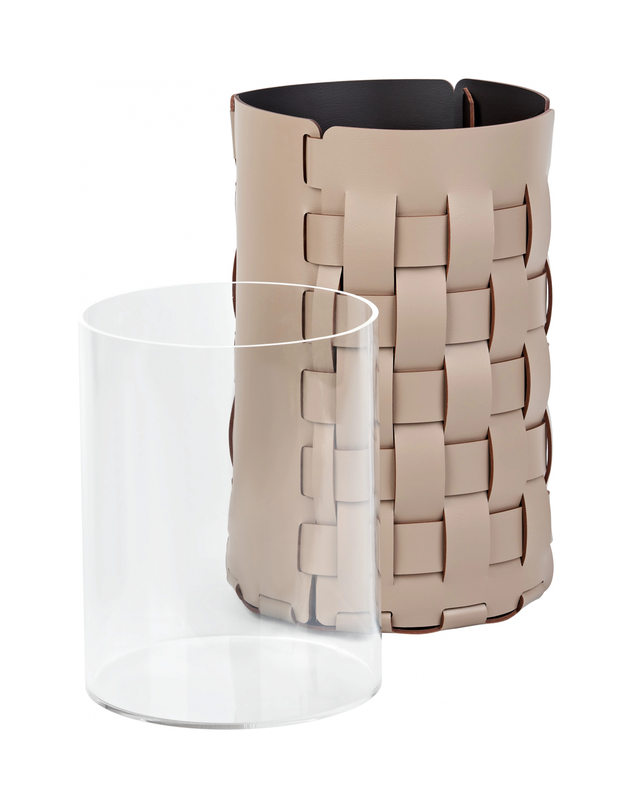 Корзина BOTTEGA круглая 35 см капучино, кожа ADJ 2035.04.TS30