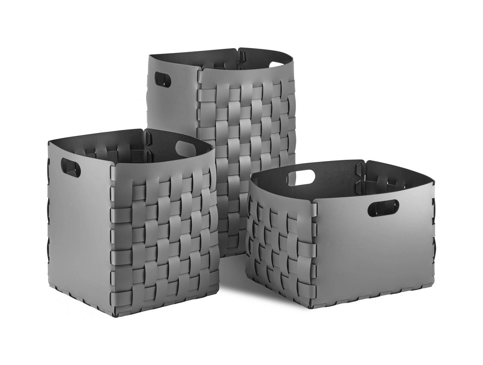 Корзина BOTTEGA 35х35 серая, кожа ADJ 1047.03.TS30
