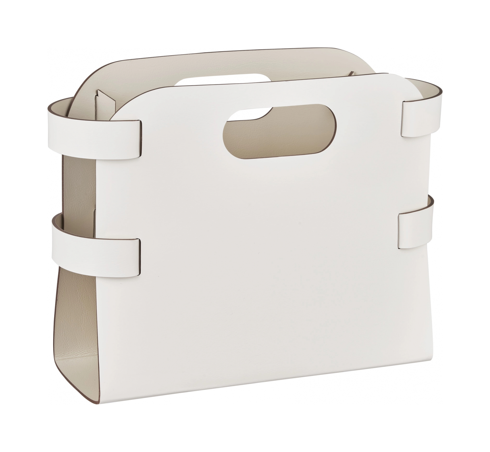 Журнальница 36х16 см белая, кожа