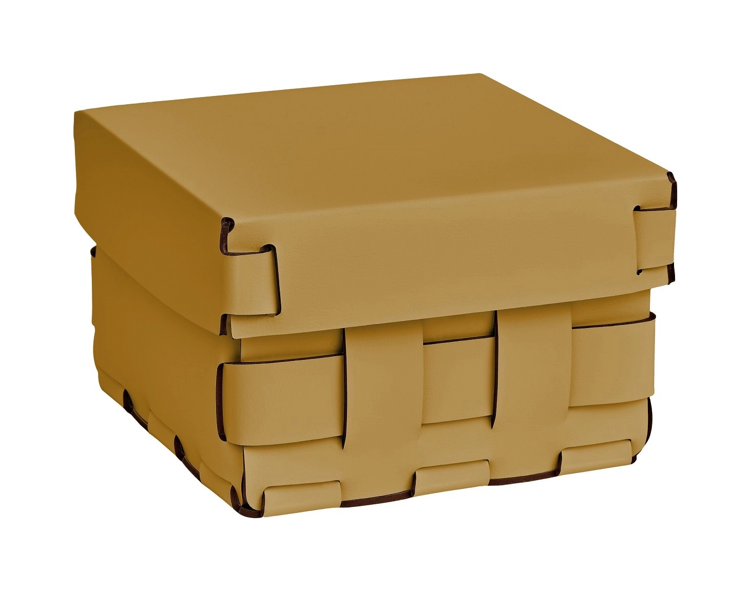 Корзиночка Mini BOTTEGA 19х19 горчица, кожа