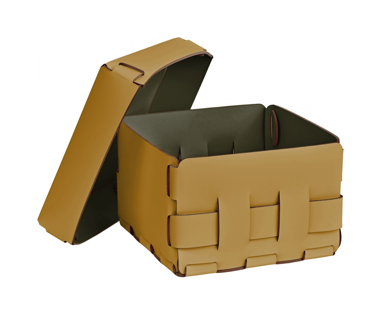 Корзиночка Mini BOTTEGA 19х19 горчица, кожа ADJ 1019.40.TS30