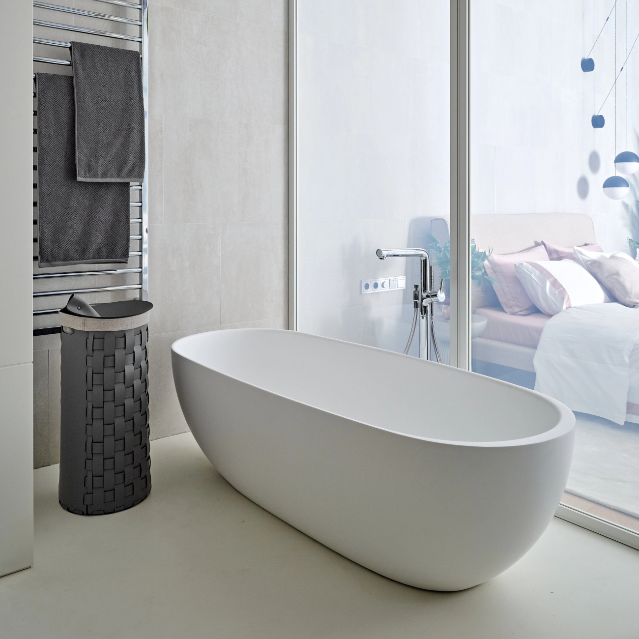 Крышка для корзины круглая 30 см серая, кожа – 2