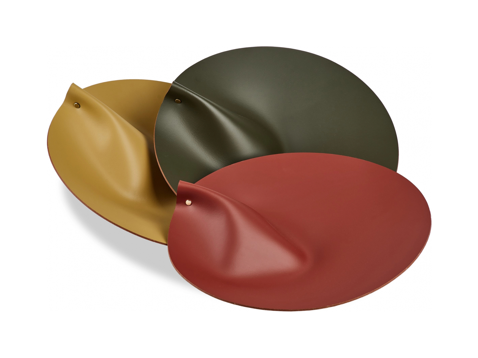 Крышка для корзины круглая 30 см горчица, кожа ADJ 0030.40.TS30