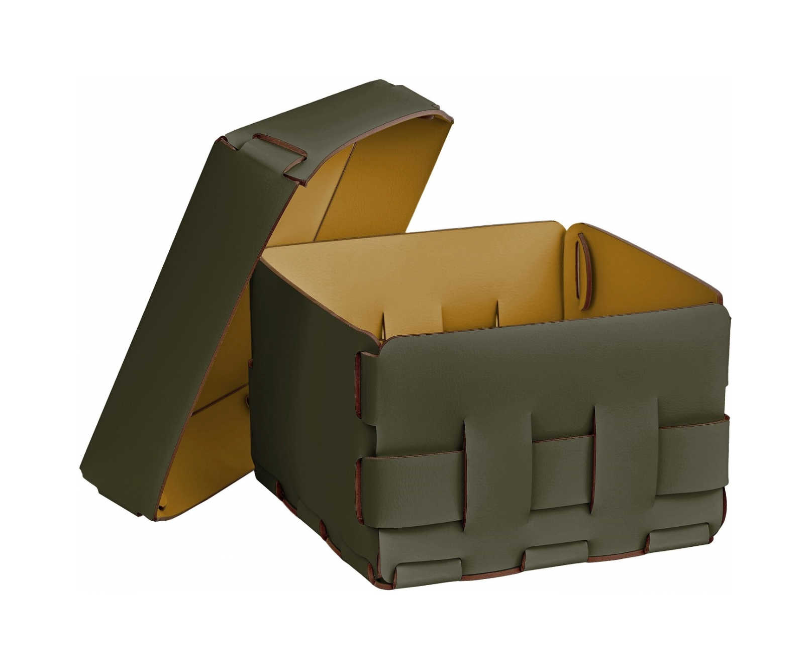 Корзиночка Mini BOTTEGA 19х19 олива, кожа ADJ 1019.55.TS30