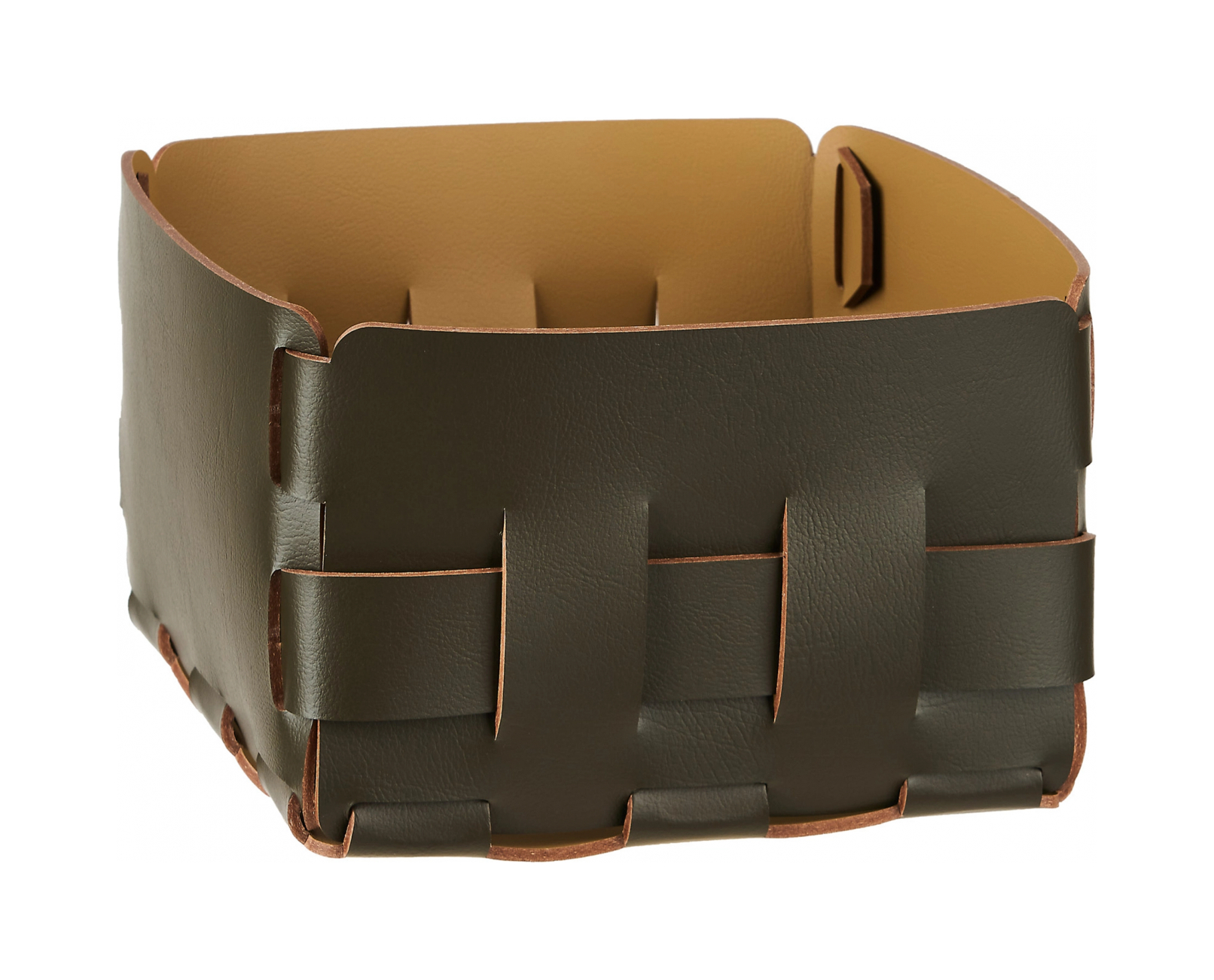 Корзиночка Mini BOTTEGA 19х19 олива, кожа ADJ 1019.55.TS30