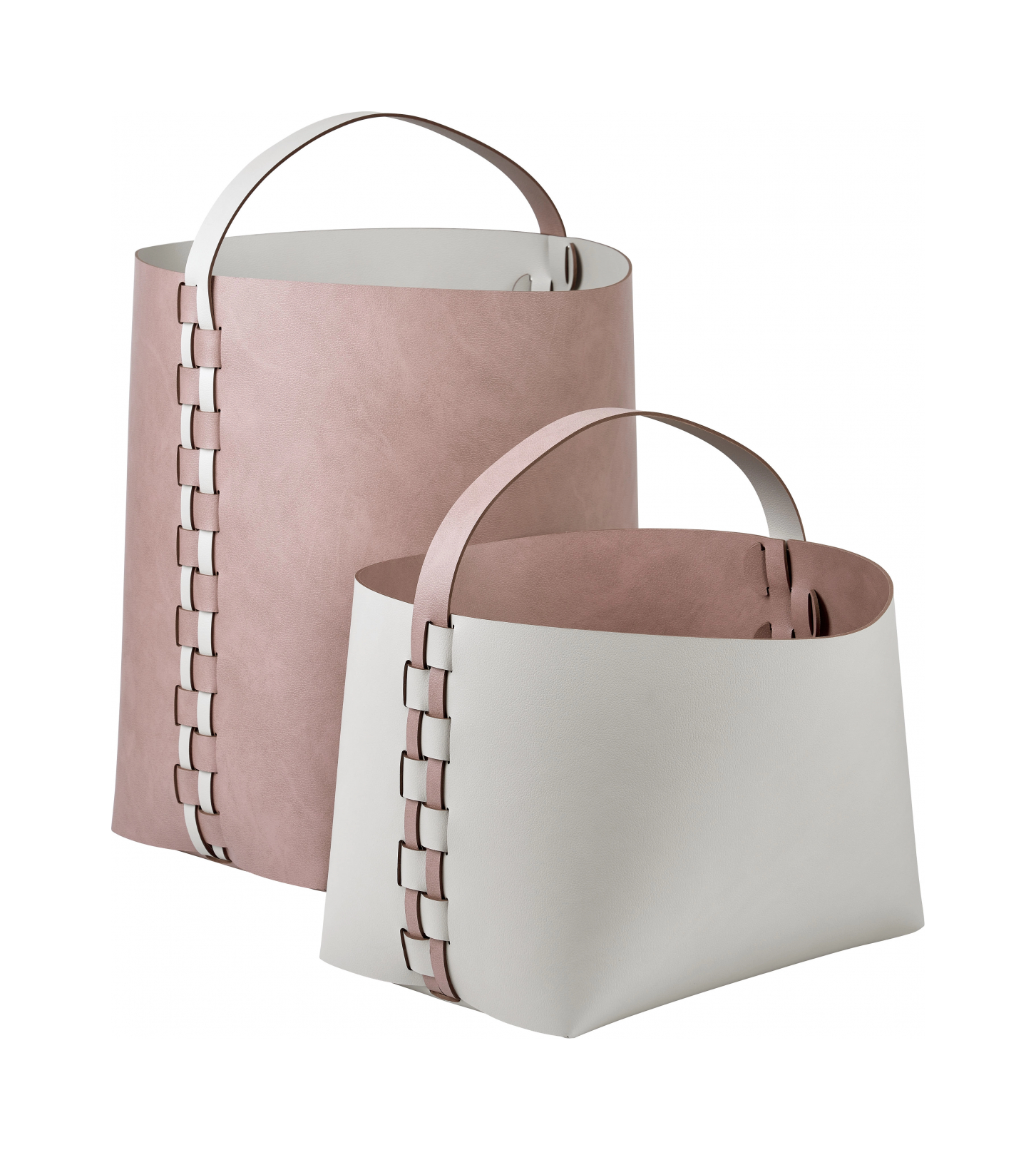 Корзина HELENA прямоугольная с ручкой 35х30 см пепельная роза, кожа – 2