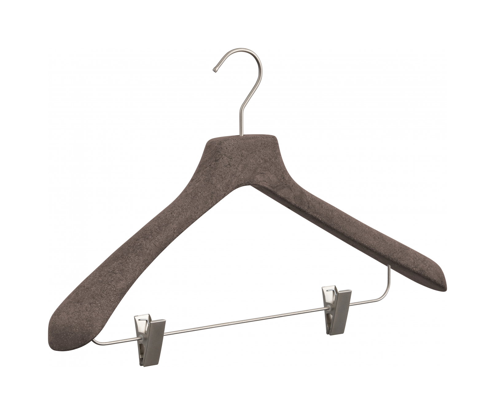 Вешалка с прорезиненными зажимами 45 см, венге, древесная паста