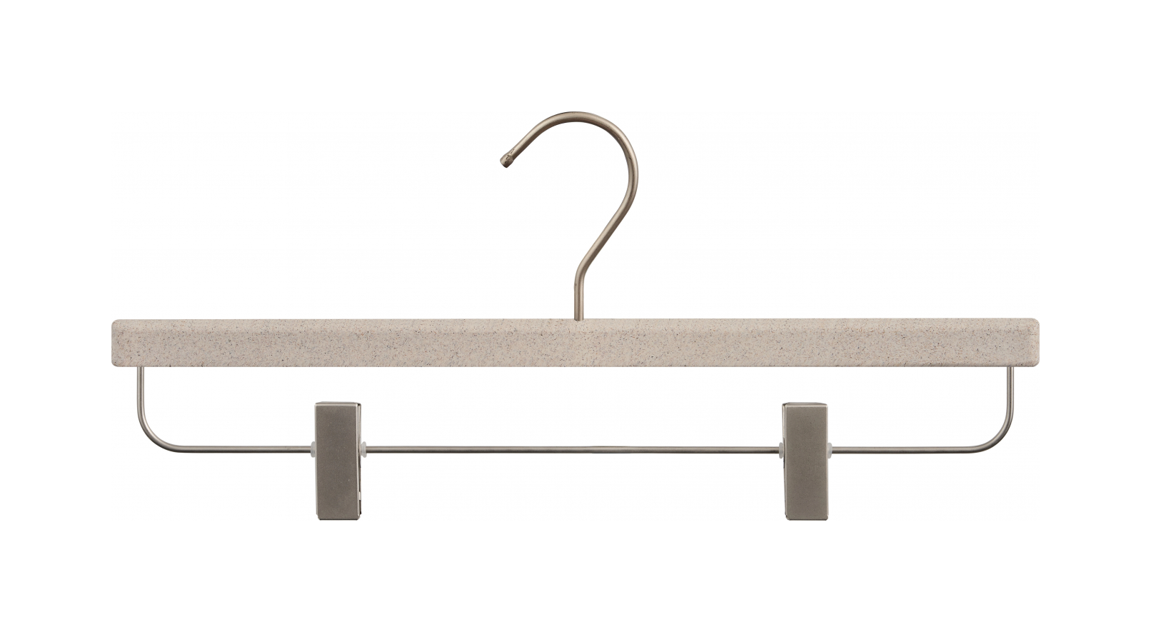 Вешалка с прорезиненными зажимами 37 см, слоновая кость, древесная паста ADJ 3715.03.FLM.N