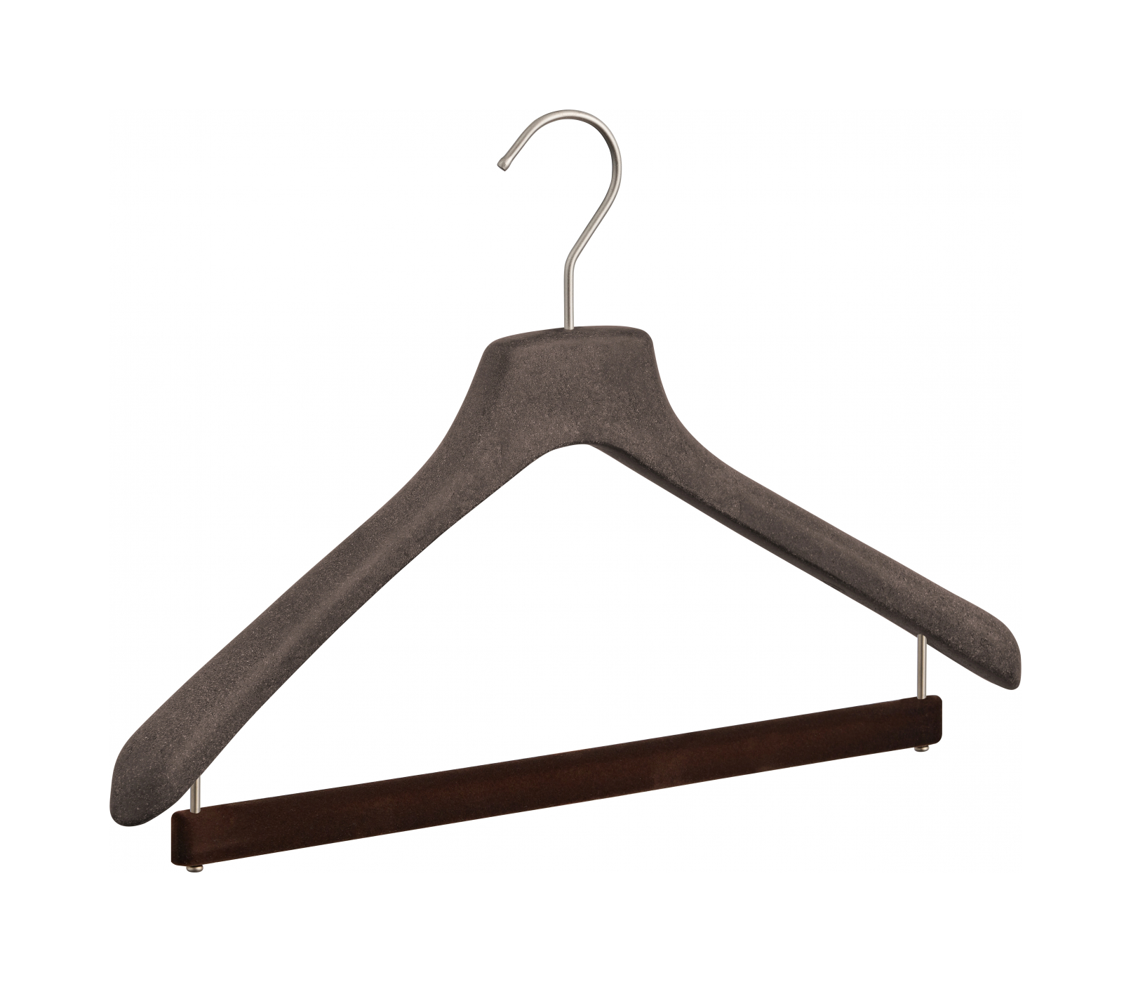 Вешалка с перемычкой 43 см, венге, древесная паста, вельвет