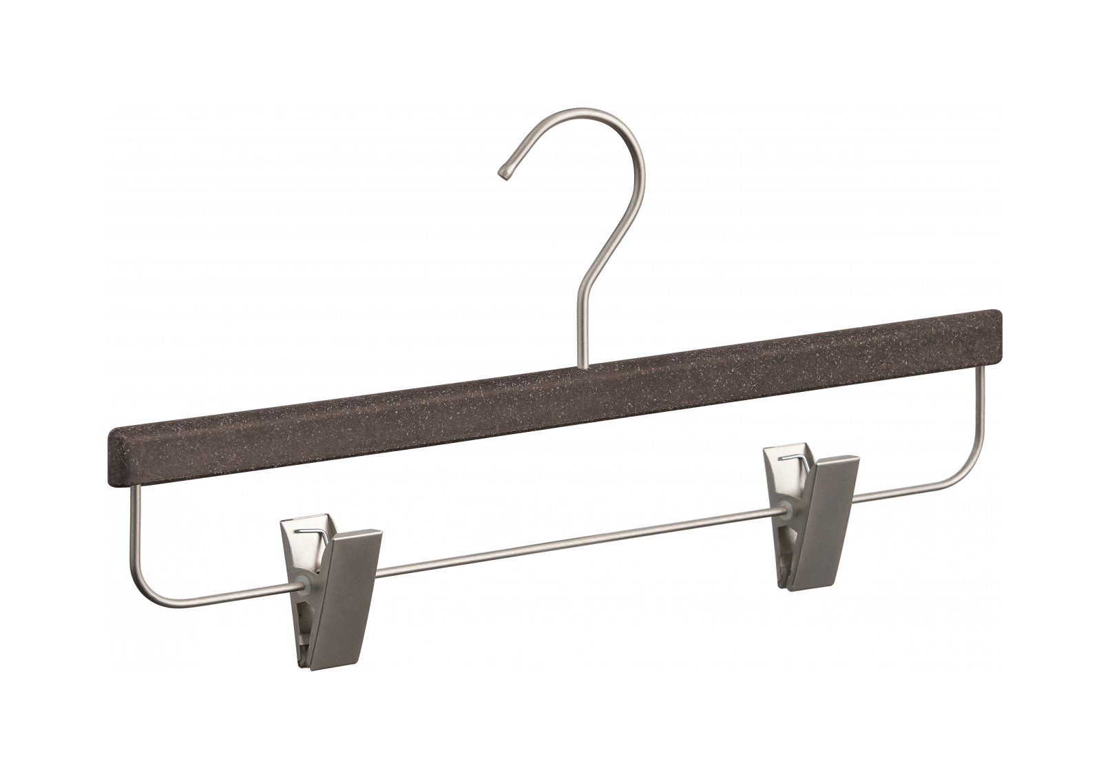 Вешалка с прорезиненными зажимами 37 см, венге, древесная паста