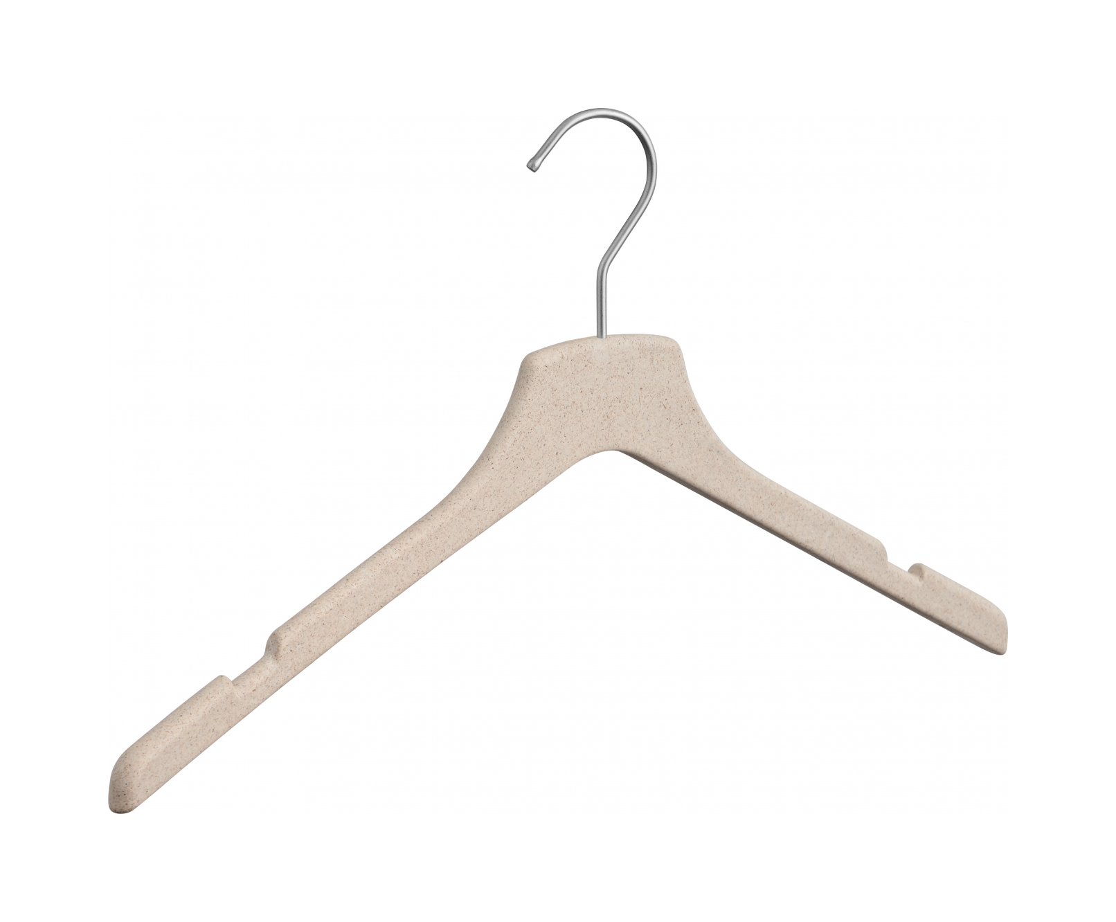 Вешалка тонкая с выемками 41 см, слоновая кость, древесная паста