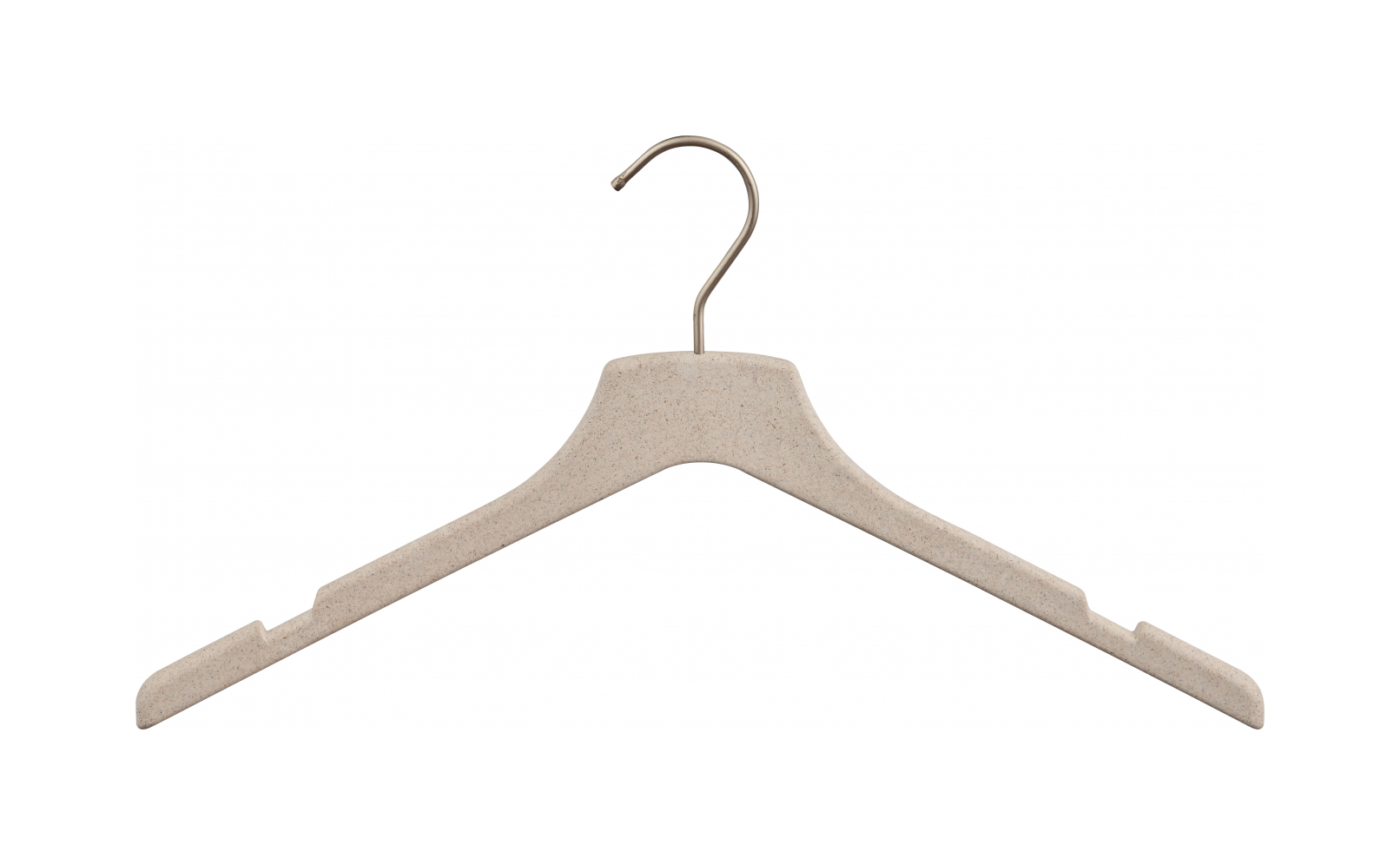 Вешалка тонкая с выемками 41 см, слоновая кость, древесная паста – 2