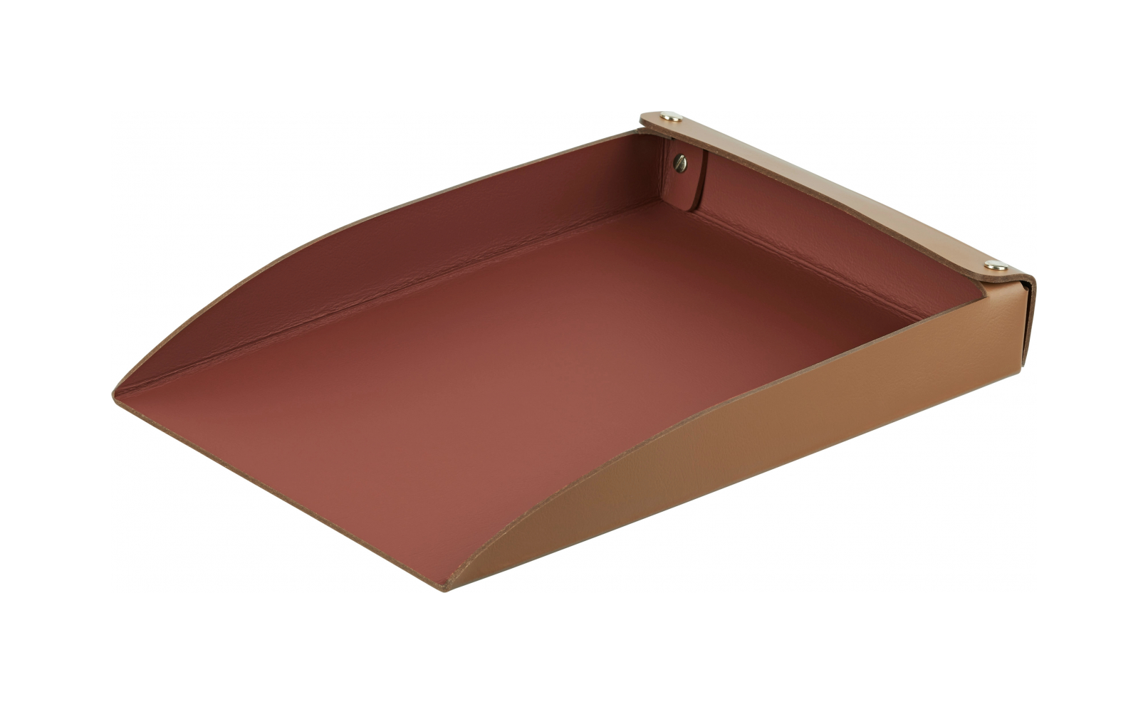 Лоток для бумаг 32x23 коньяк, кожа