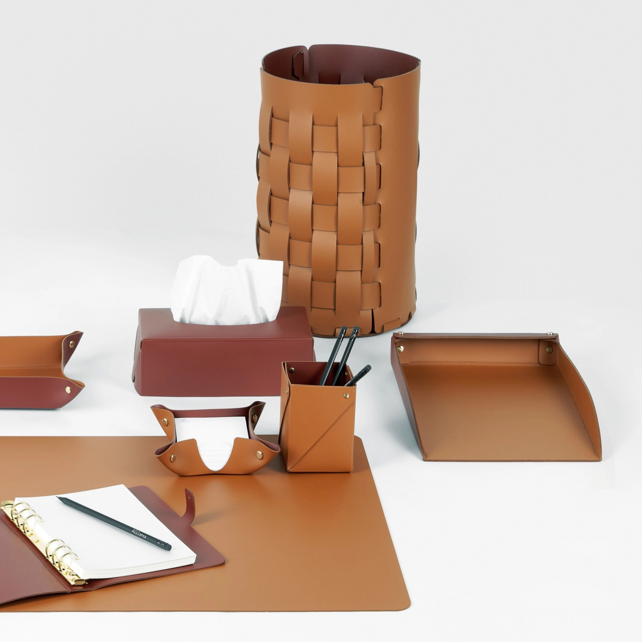 Лоток для бумаг 32x23 бордо, кожа – 2