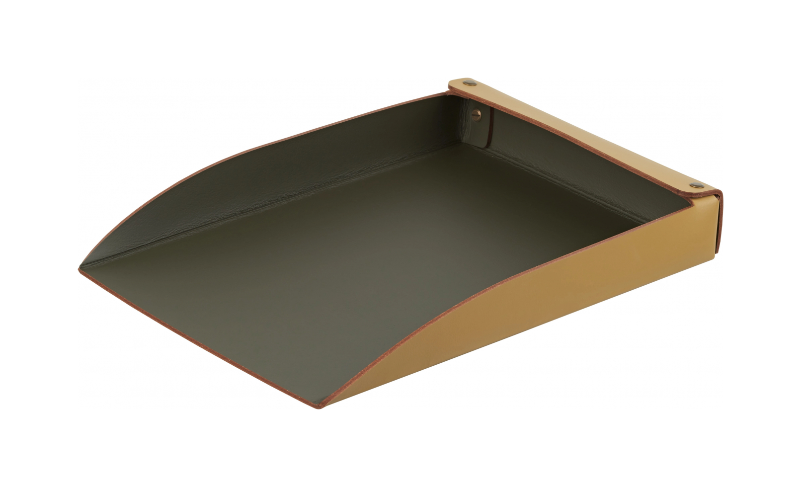 Лоток для бумаг 32x23 горчица, кожа