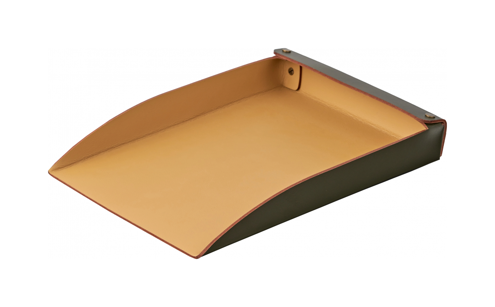 Лоток для бумаг 32x23 олива, кожа