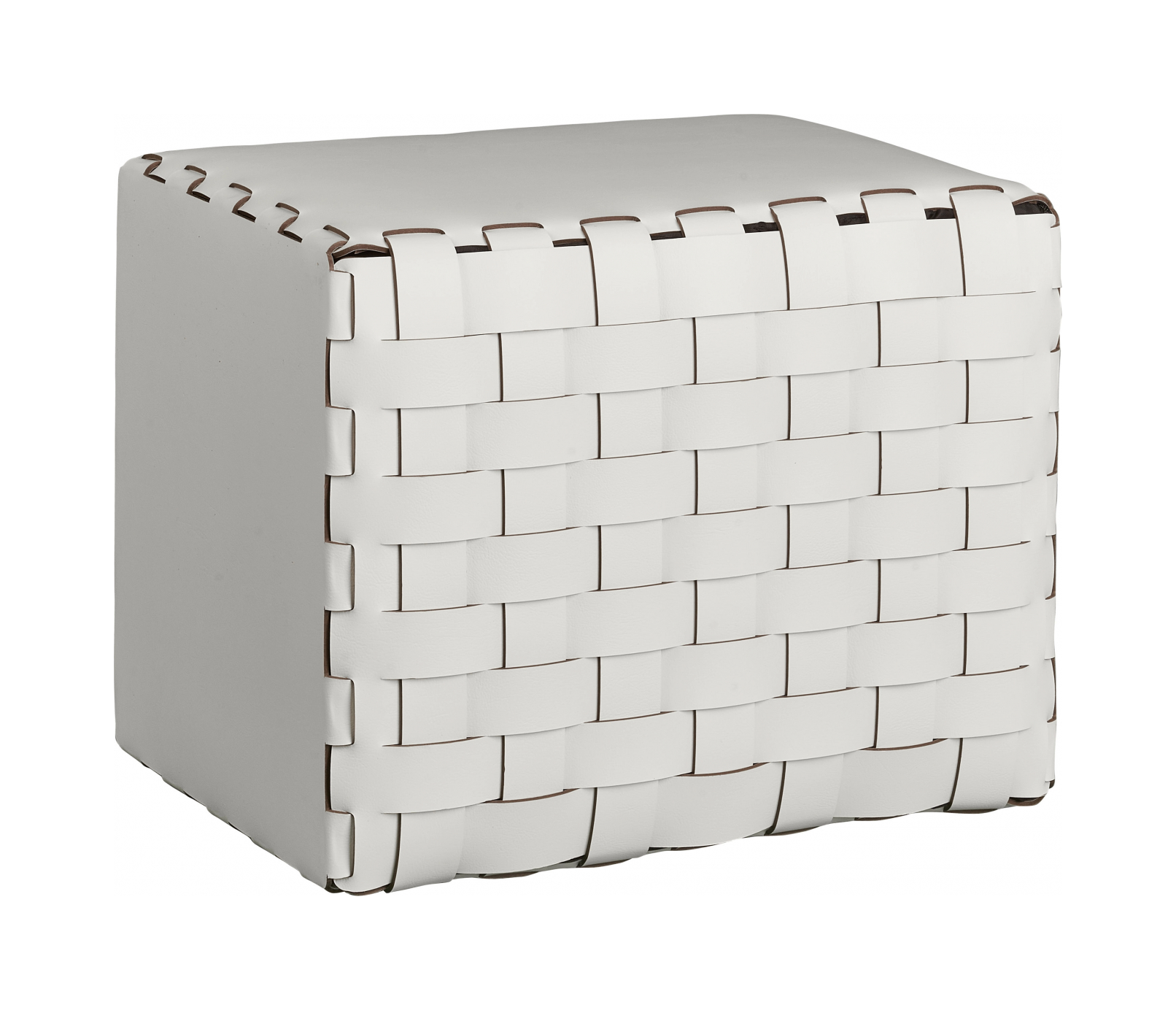 Пуф BOTTEGA квадратный 35x35 белый, кожа – 2