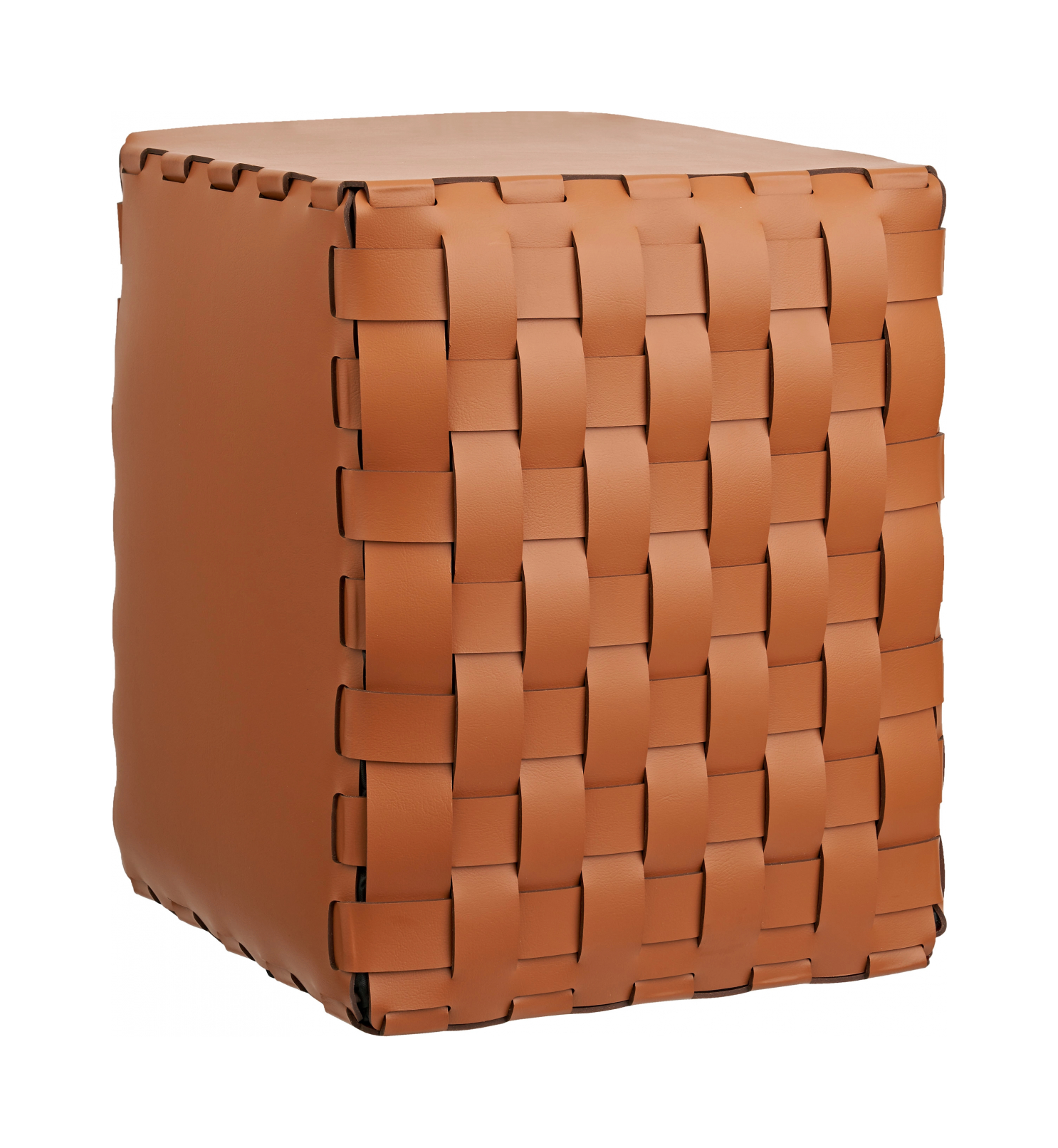 Пуф BOTTEGA квадратный 35x35 коньяк, кожа