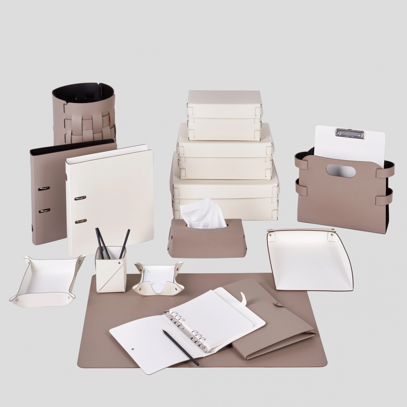 Лоток для бумаг 32x23 пепельная роза, кожа – 2