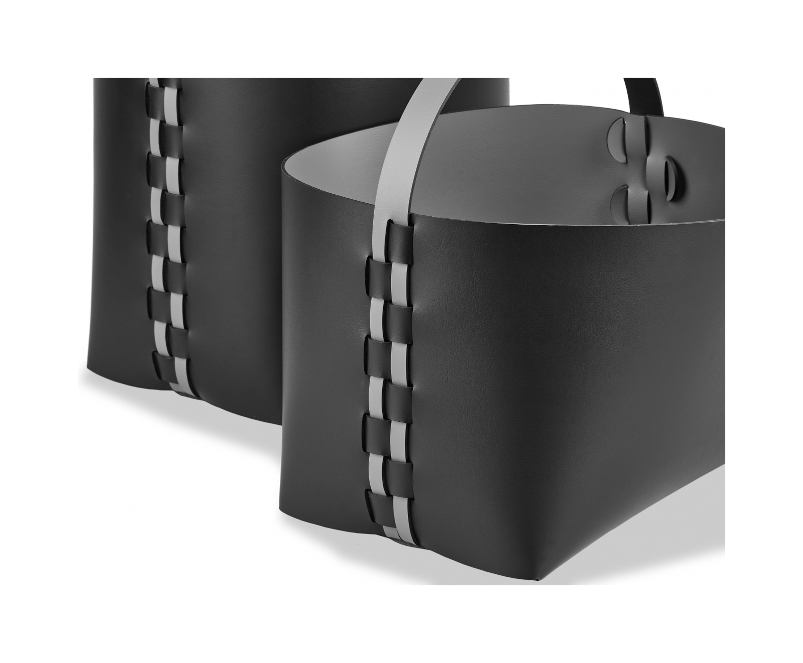 Корзина HELENA прямоугольная с ручкой 35х30 см чёрная, кожа ADJ 3626.01.TS30