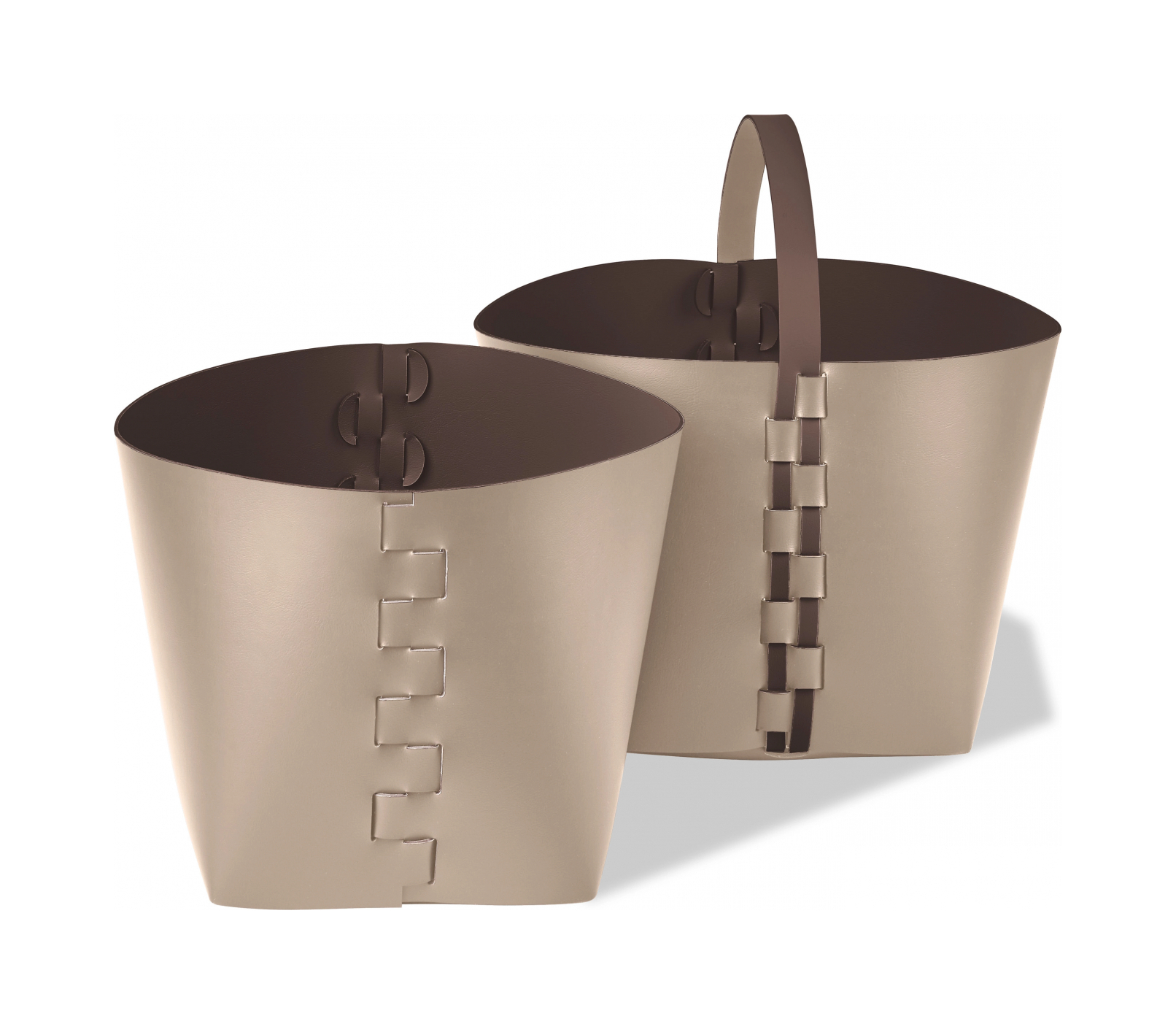 Корзина HELENA прямоугольная с ручкой 35х30 см капучино, кожа – 2