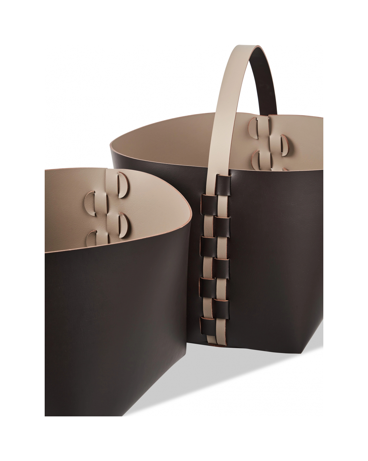 Корзина HELENA прямоугольная с ручкой 35х30 см шоколад, кожа ADJ 3626.06.TS30