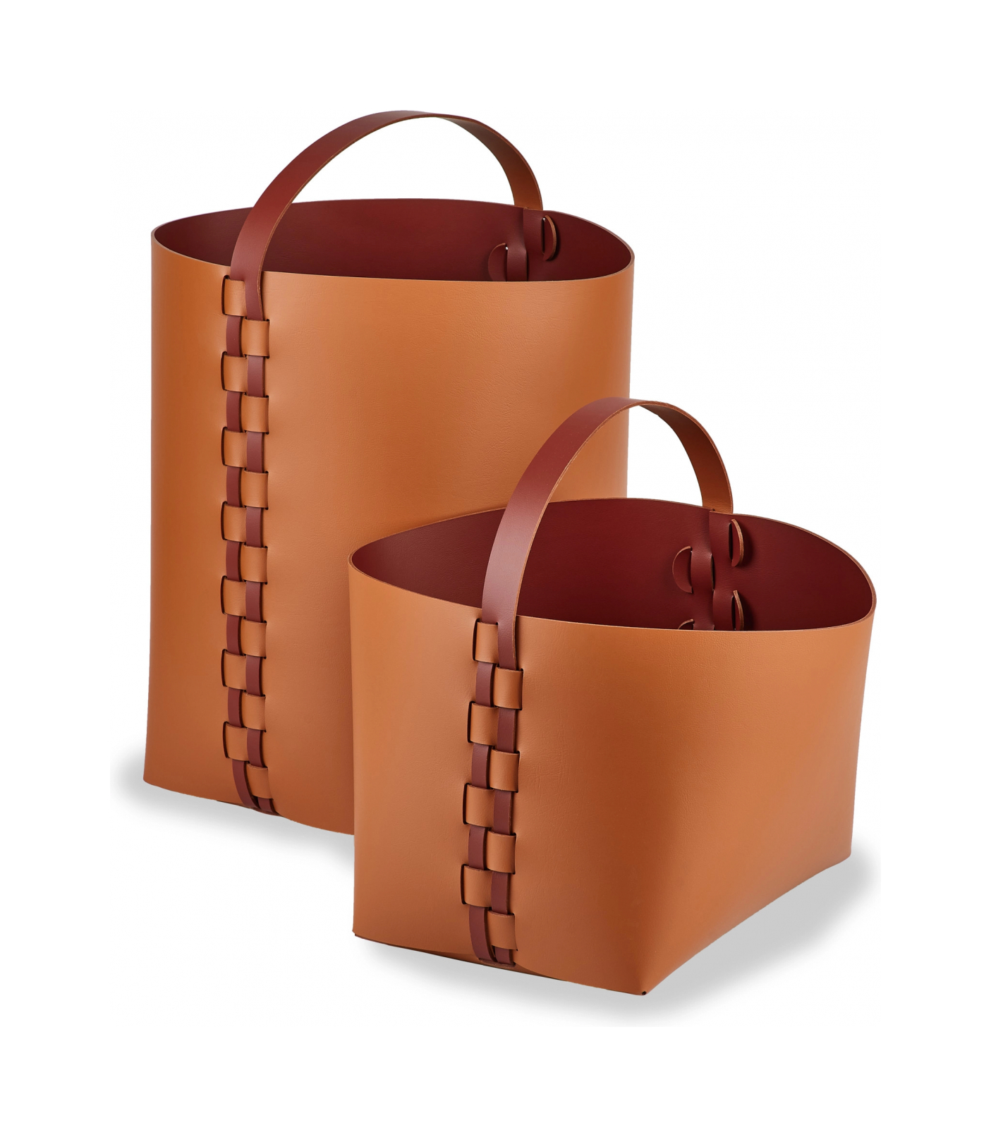 Корзина HELENA прямоугольная с ручкой 35х30 см коньяк, кожа – 2