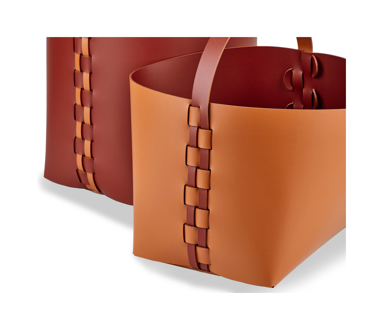 Корзина HELENA прямоугольная с ручкой 35х30 см коньяк, кожа ADJ 3626.09.TS30