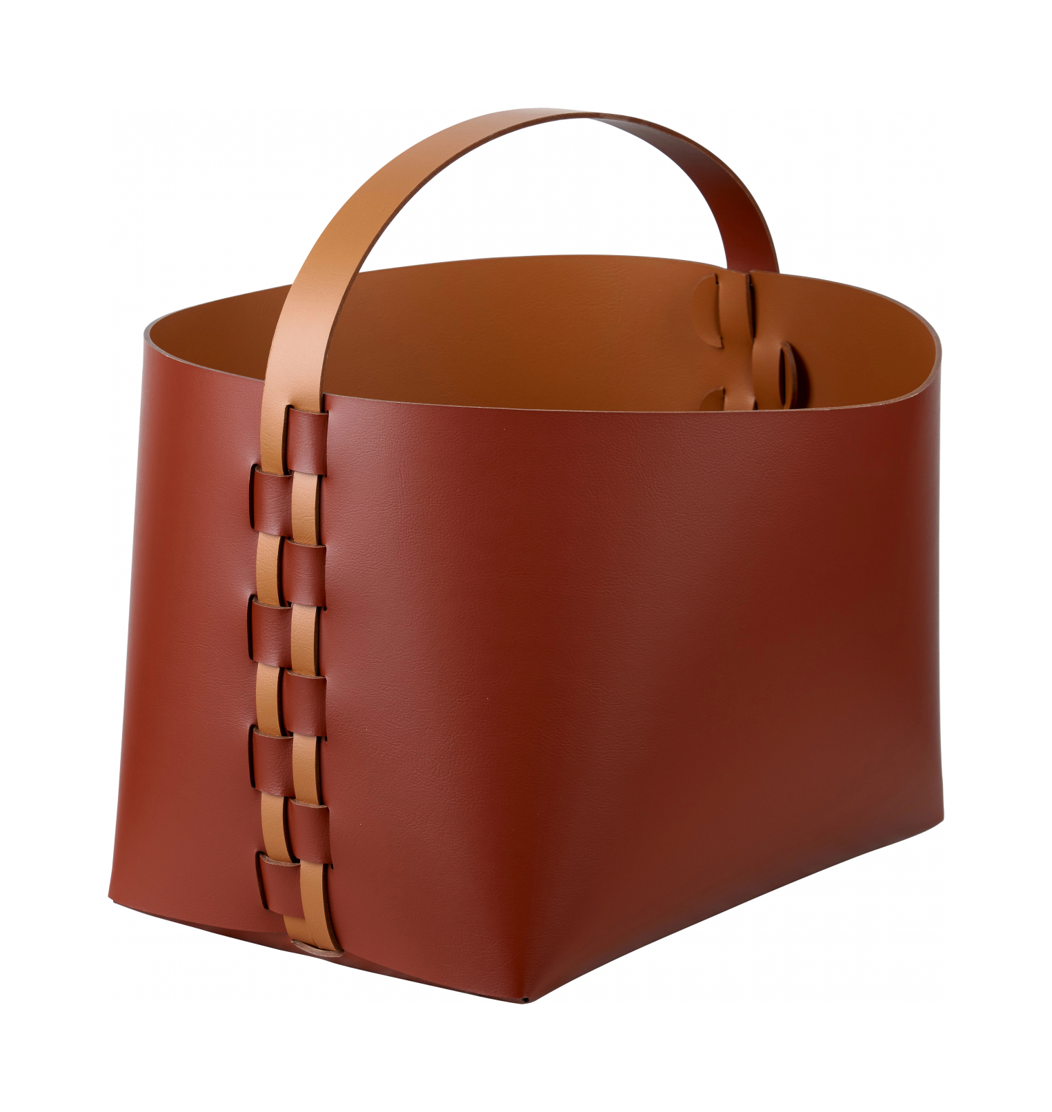 Корзина HELENA прямоугольная с ручкой 35х30 см бордо, кожа