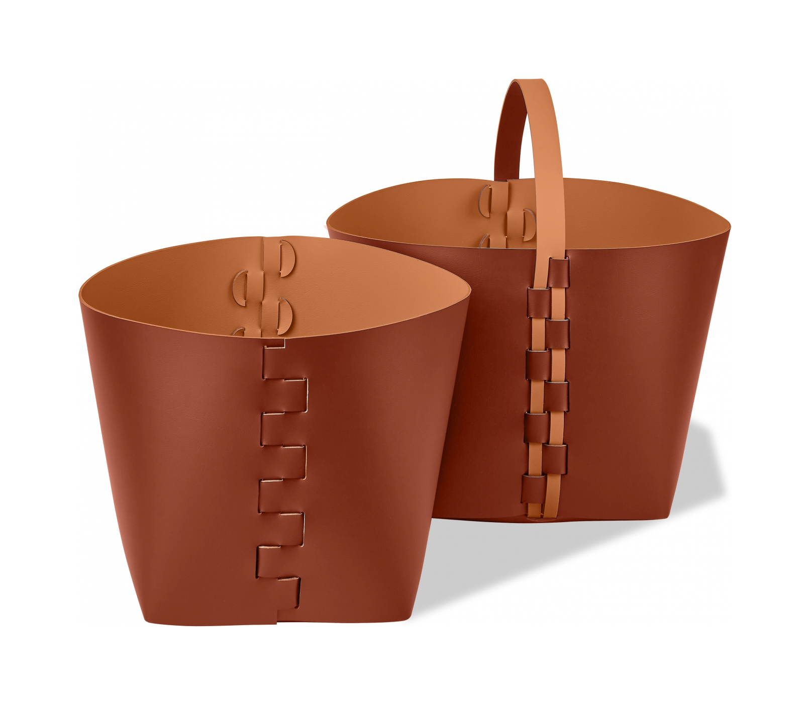 Корзина HELENA прямоугольная с ручкой 35х30 см бордо, кожа – 2