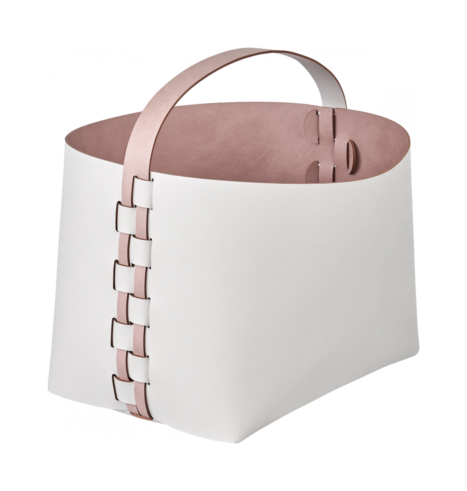 Корзина HELENA прямоугольная с ручкой 35х30 см устричная, кожа