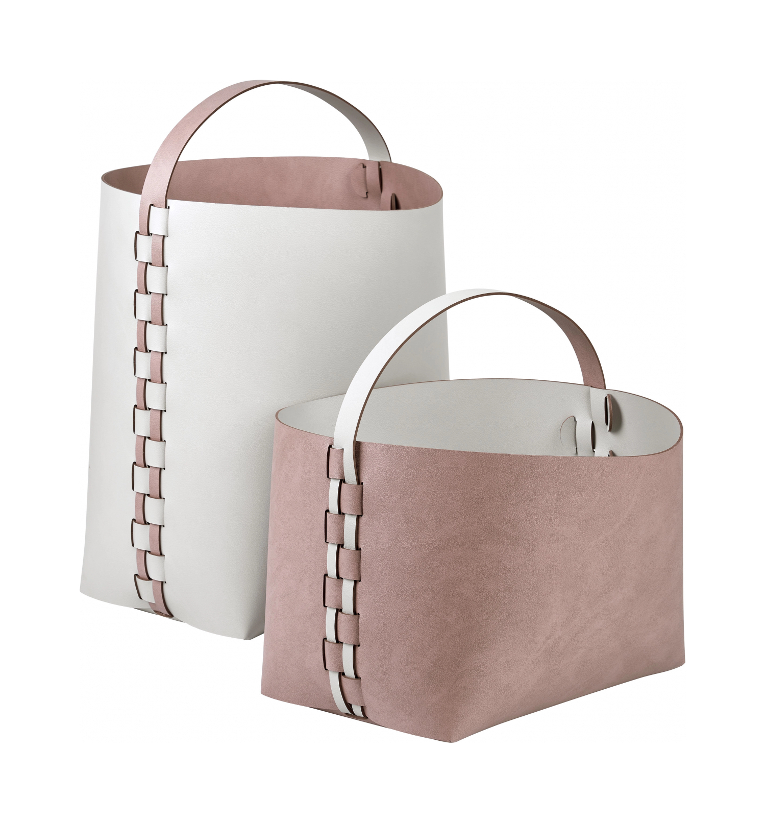 Корзина HELENA прямоугольная с ручкой 35х30 см пепельная роза, кожа – 2