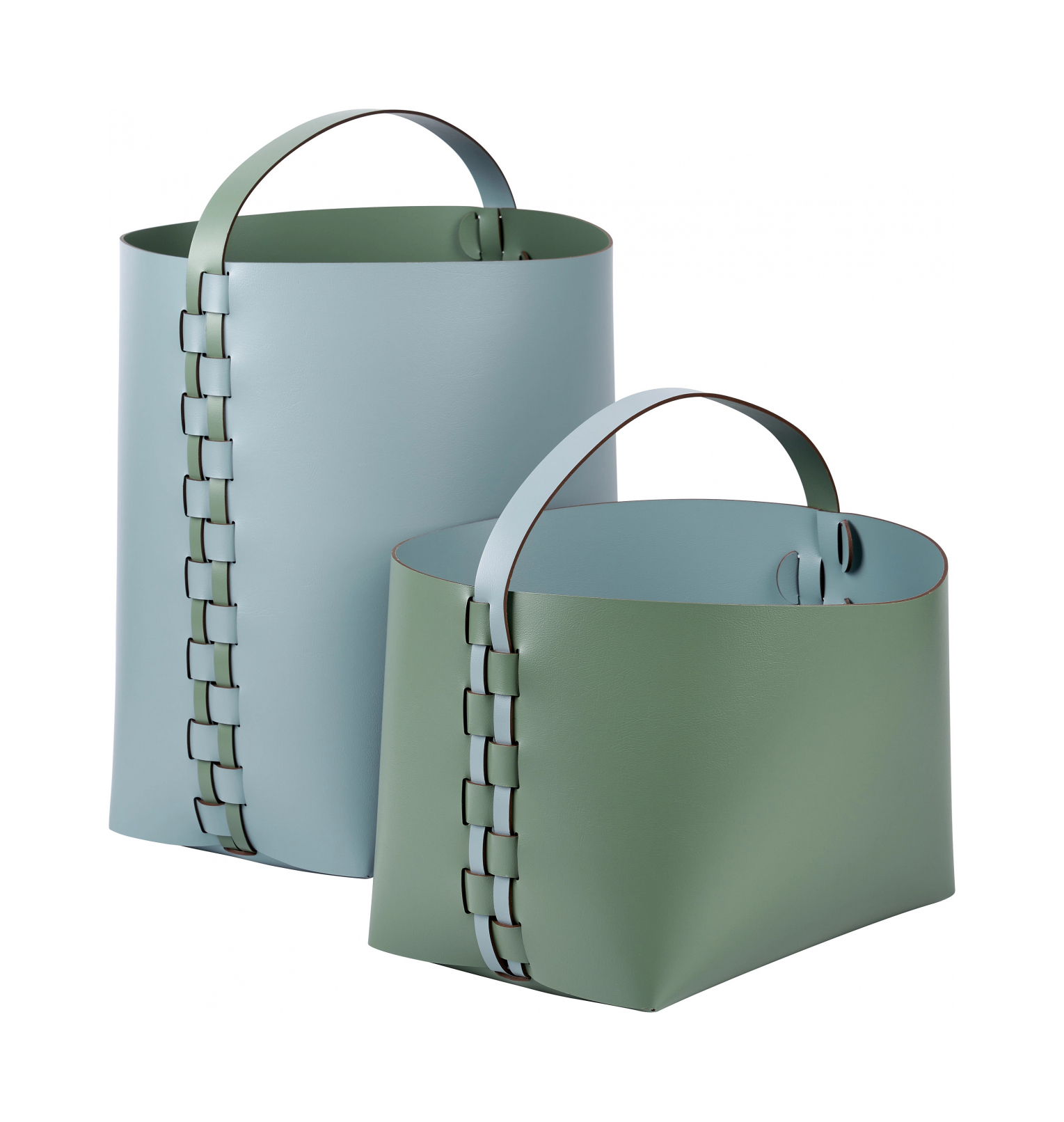 Корзина HELENA прямоугольная с ручкой 35х30 см эвкалипт, кожа ADJ 3626.60.TS30