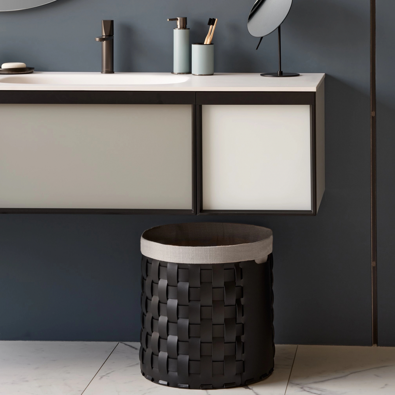 Мешок для корзины 40 см серый, хлопок – 2