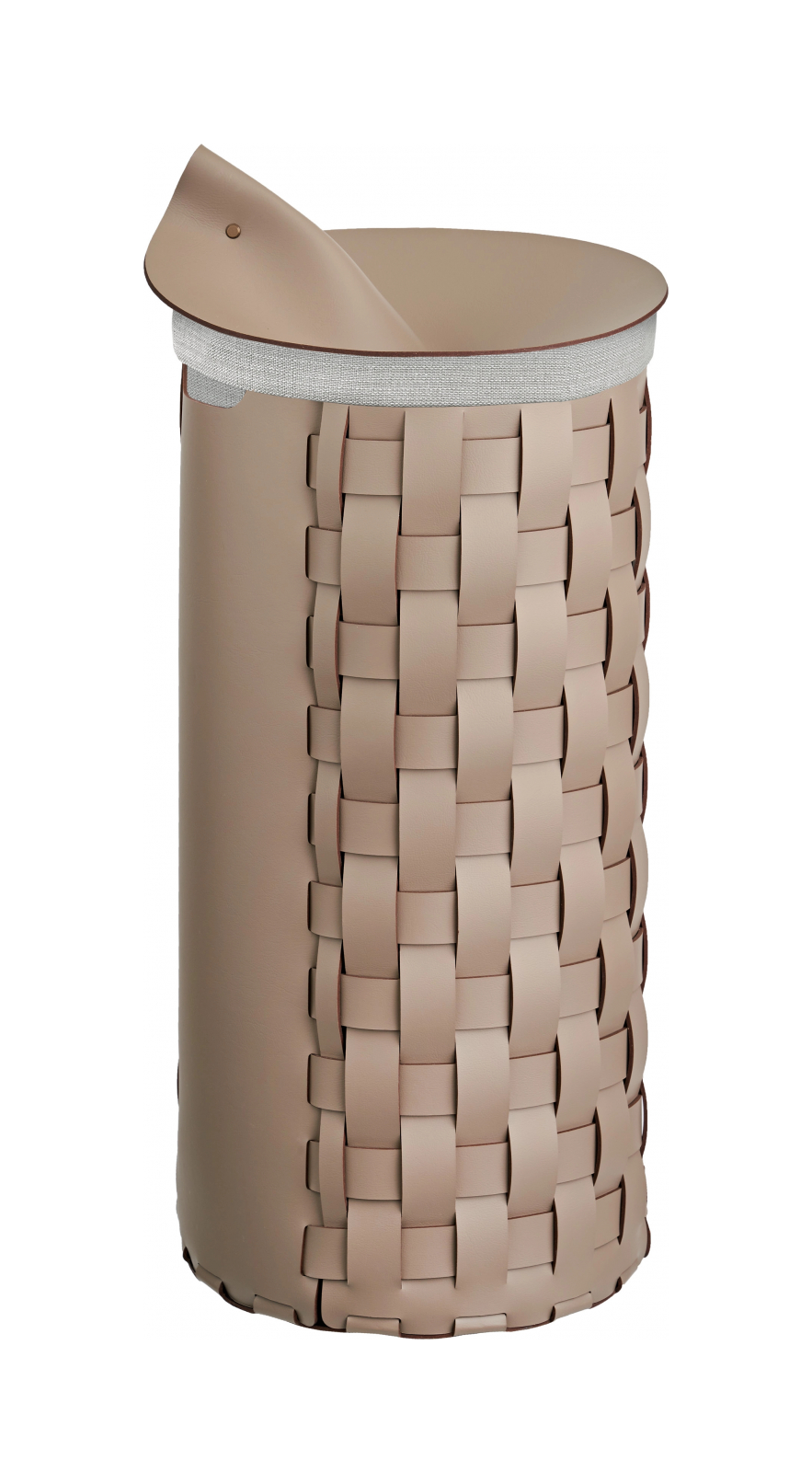 Корзина BOTTEGA круглая 68 см капучино, кожа ADJ 1068.04.TS30