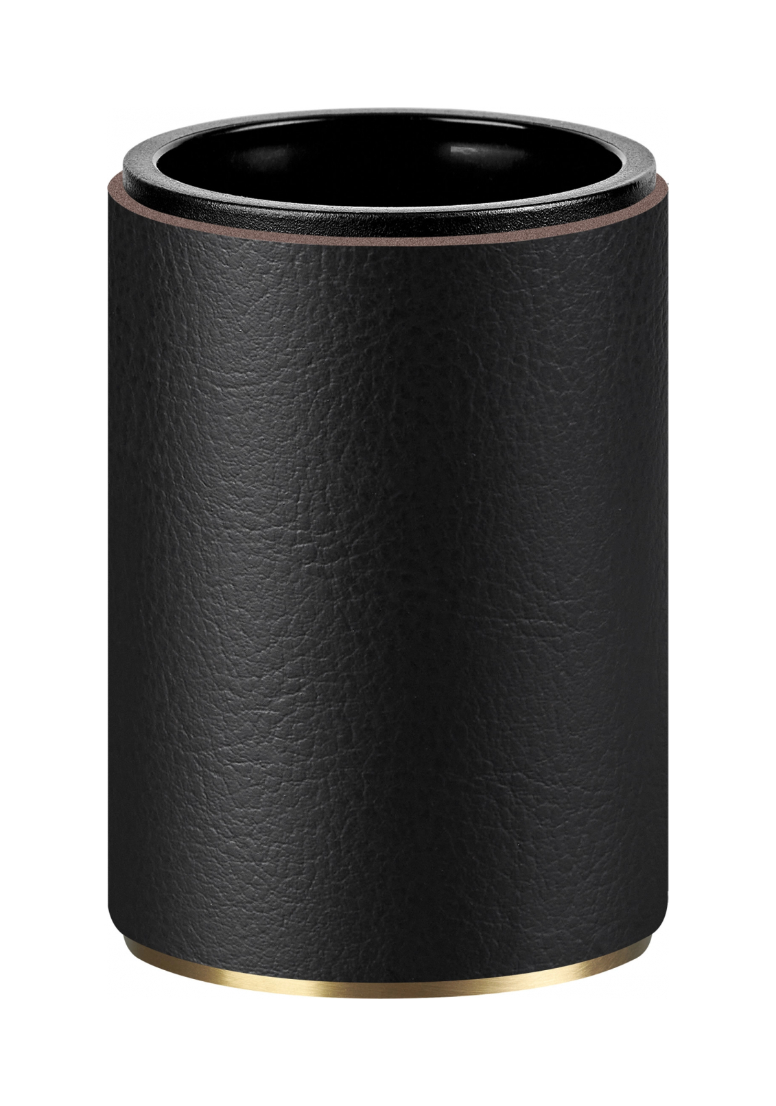 Стакан для зубных щеток чёрный, матовое золото