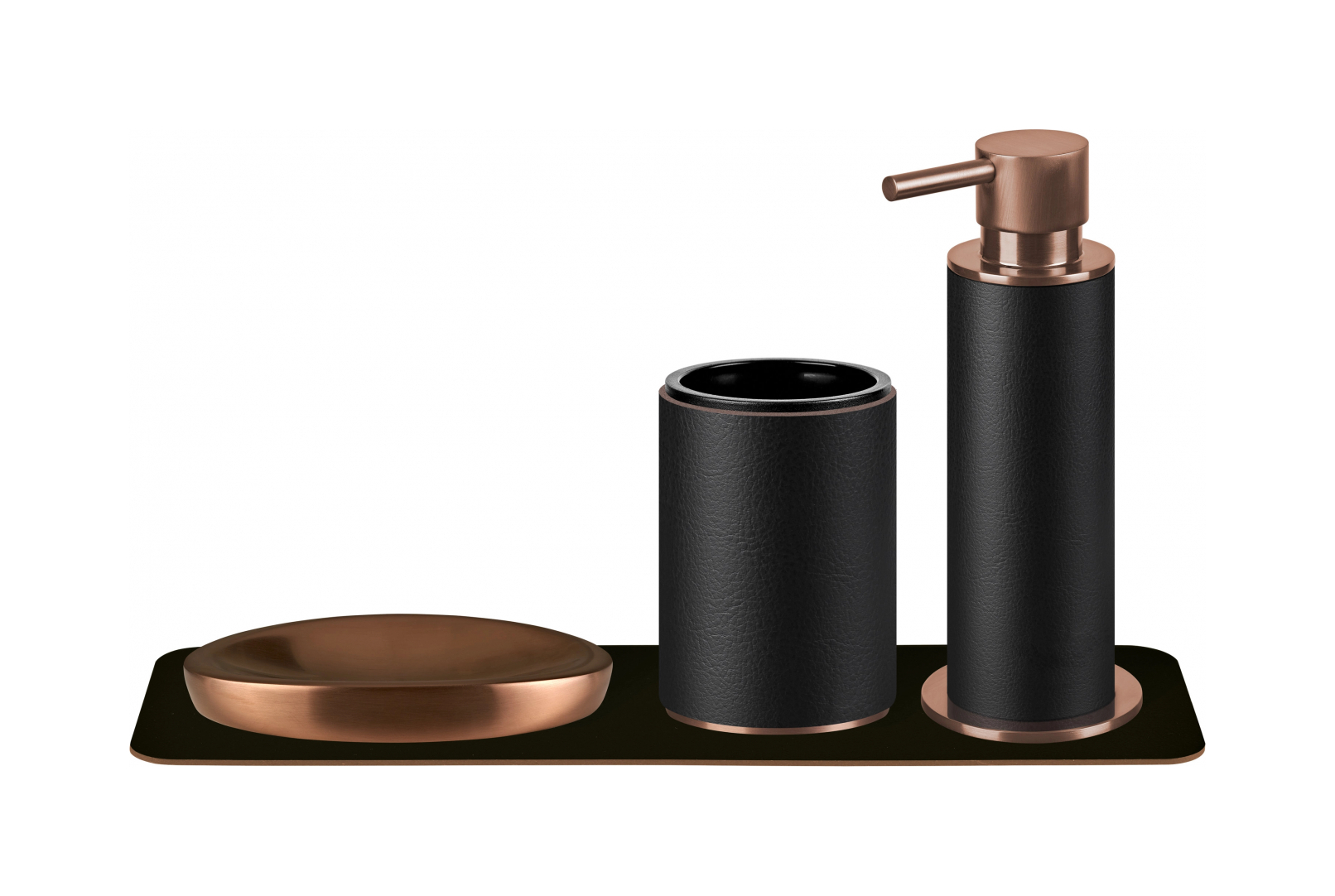 Стакан для зубных щеток 10.5 см чёрный, медь – 2