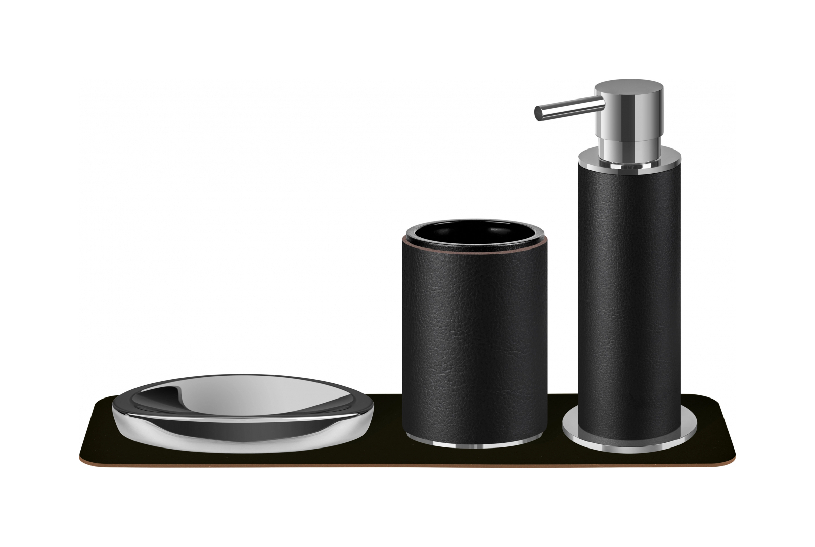 Стакан для зубных щеток чёрный, хром – 2