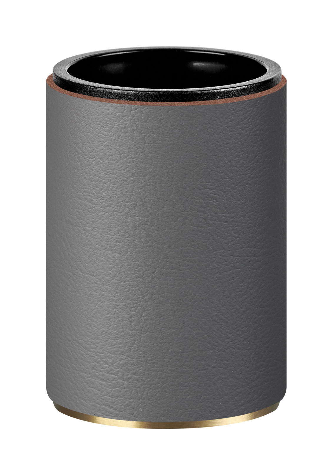 Стакан для зубных щеток серый, матовое золото