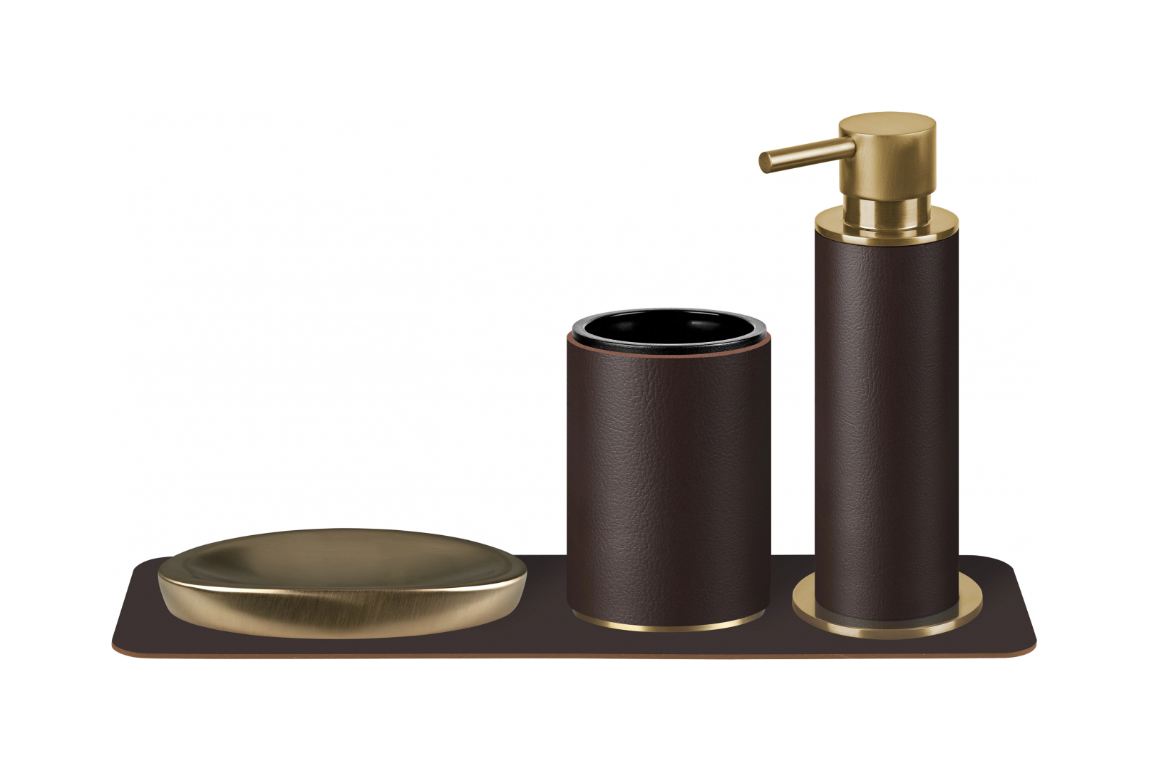 Стакан для зубных щеток шоколад, матовое золото – 2